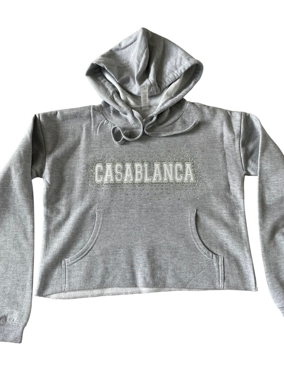 Glitter and Rhinestone Cropped Hoodie