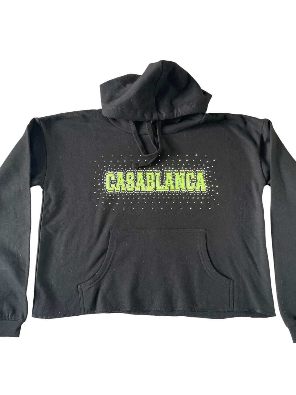 Glitter and Rhinestone Cropped Hoodie