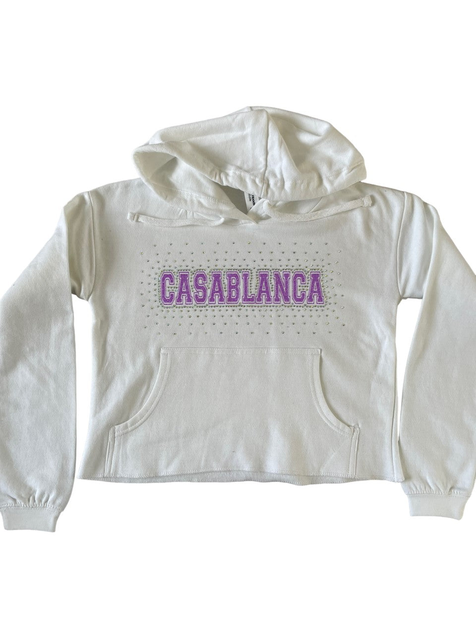 Glitter and Rhinestone Cropped Hoodie