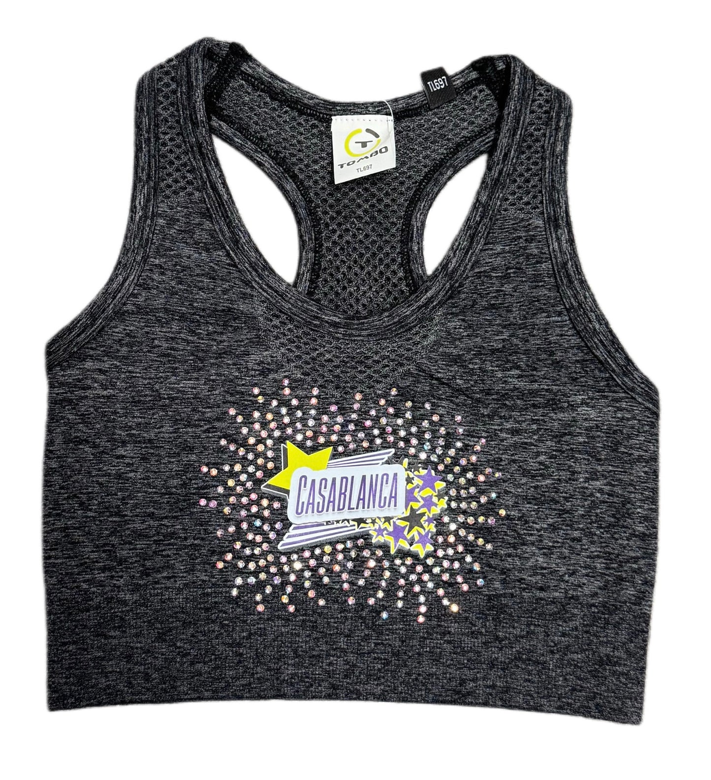 Rhinestone Burst Seamless Crop Top