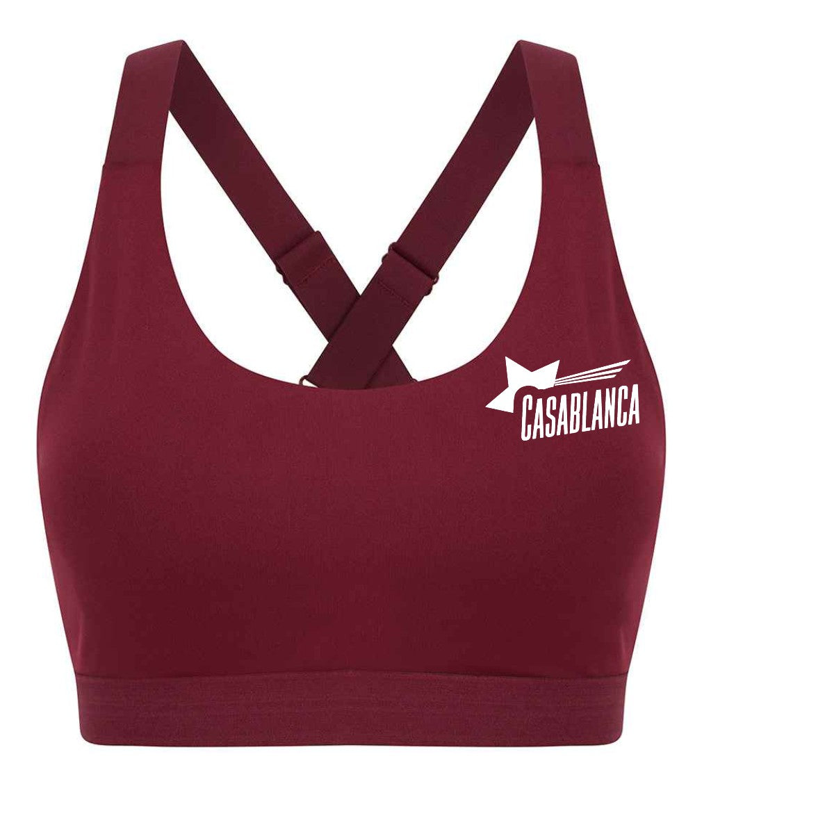 Silicone Logo Cross Backed Sports Bra