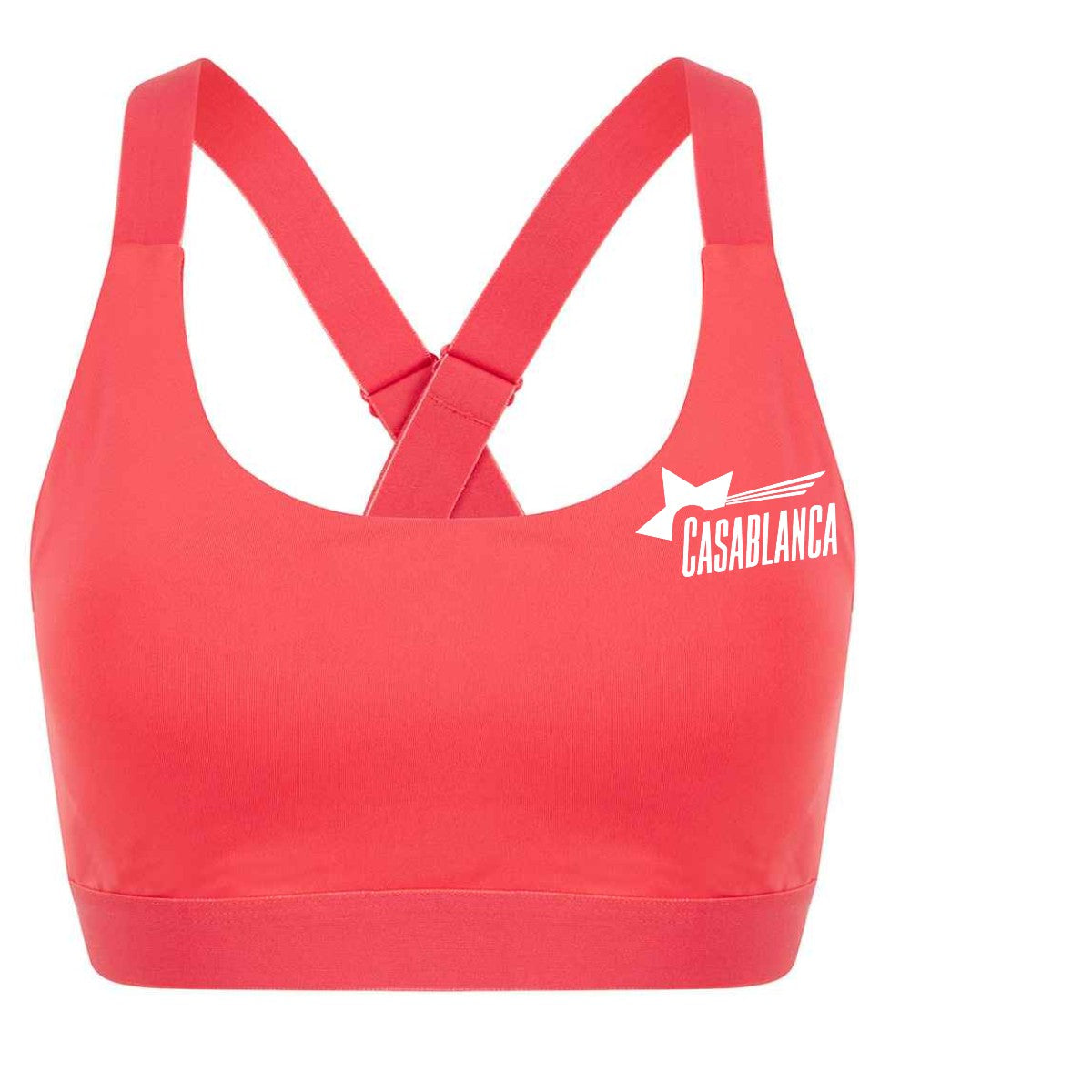 Silicone Logo Cross Backed Sports Bra