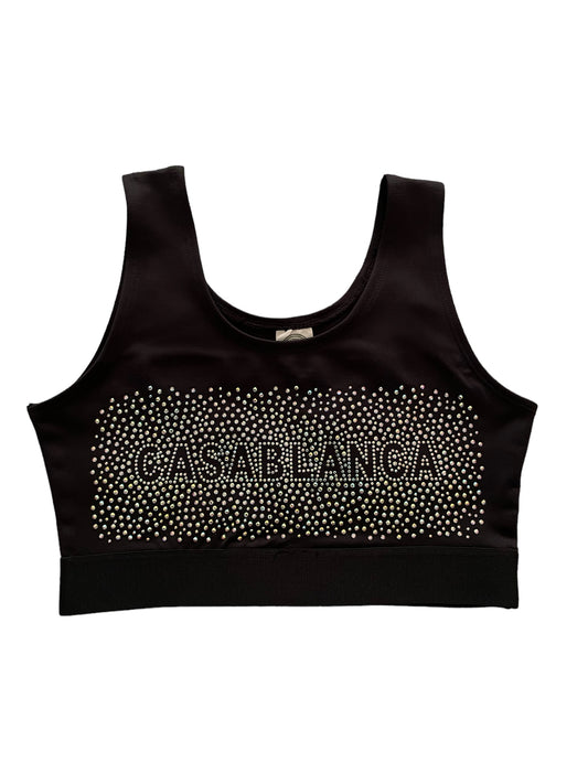 Casablanca Rhinestone Crop Top