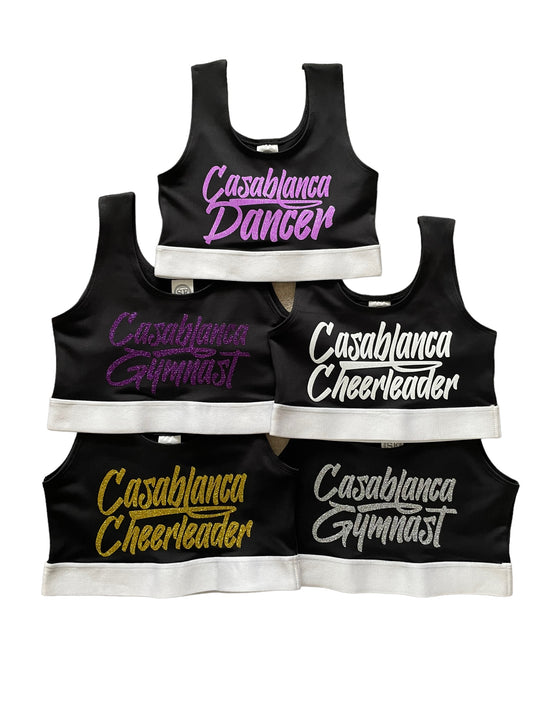 Casablanca Cheerleader Glitter Crop Top