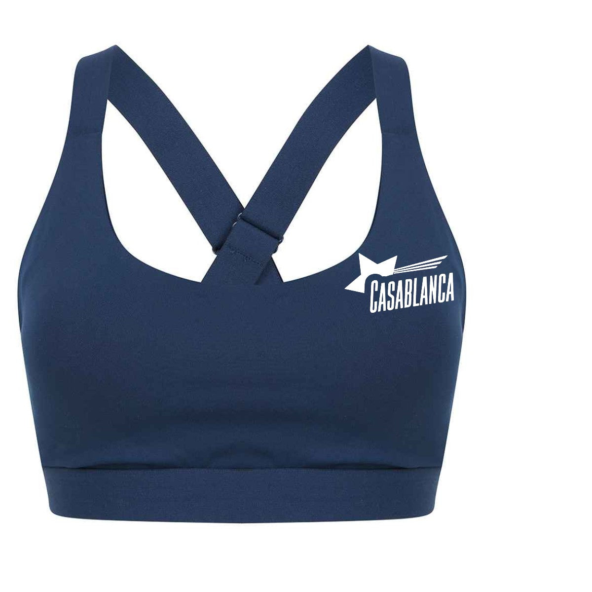 Silicone Logo Cross Backed Sports Bra