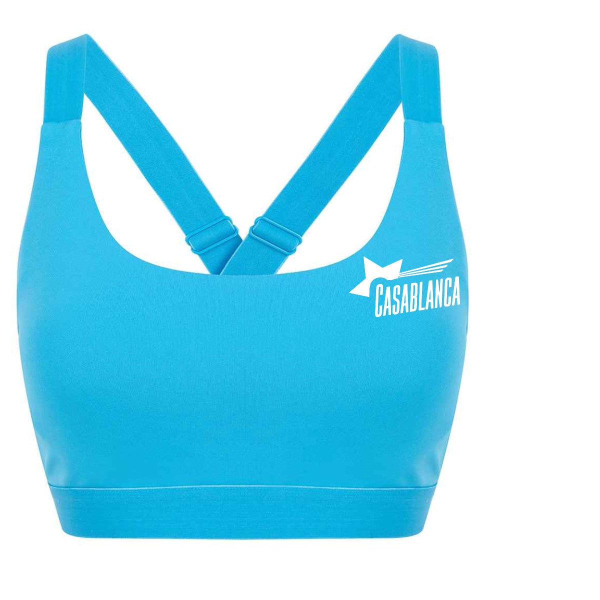 Silicone Logo Cross Backed Sports Bra