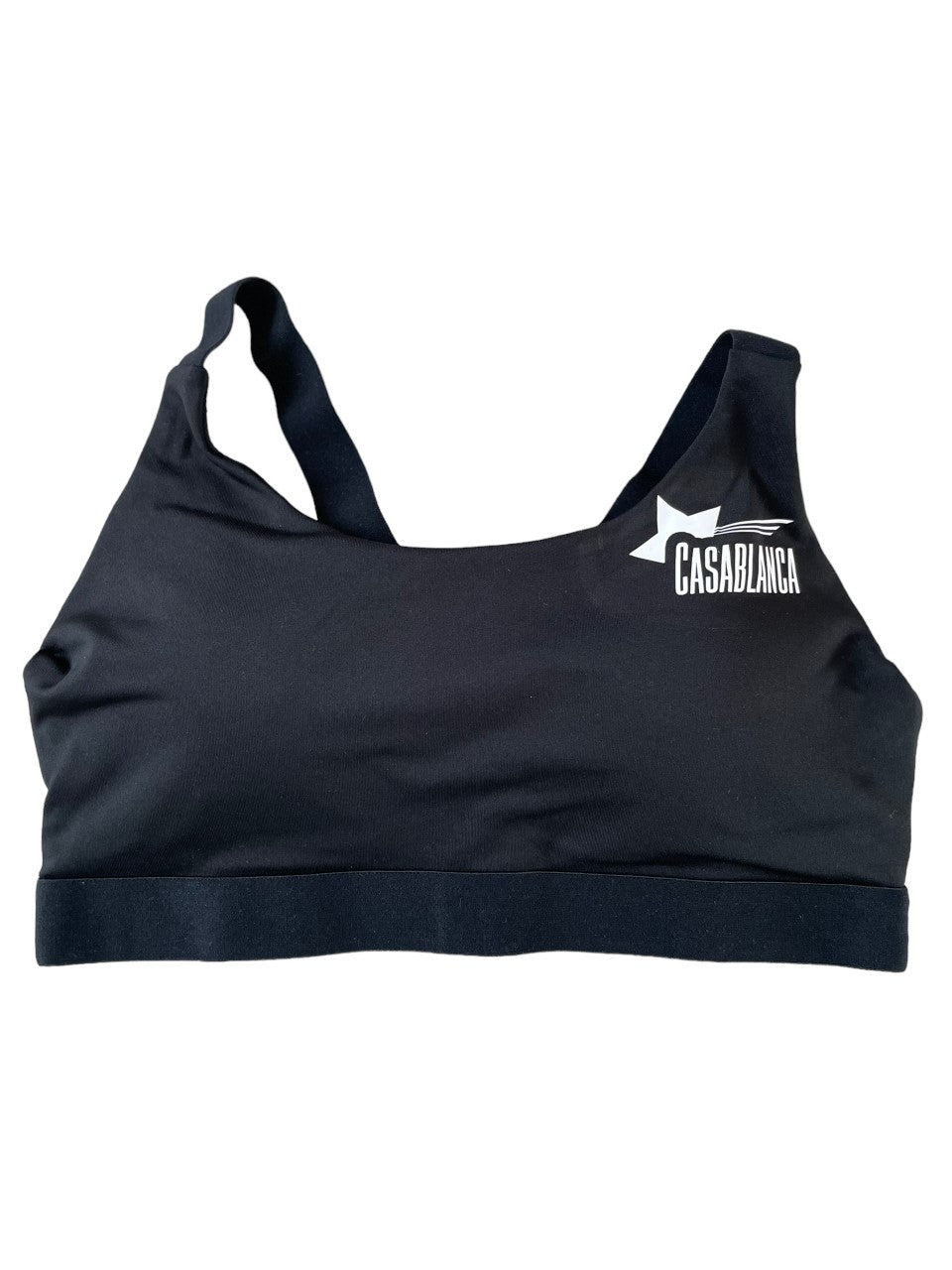 Silicone Logo Cross Backed Sports Bra