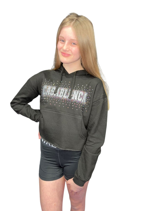 Glitter and Rhinestone Cropped Hoodie